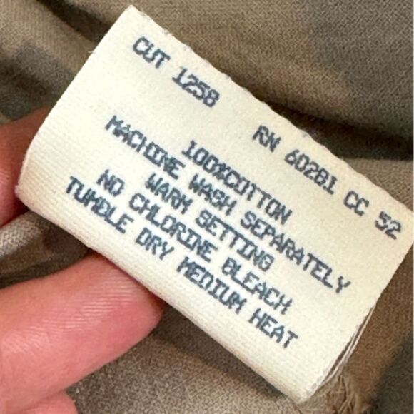 VTG Cherokee Tan Button Front Full Midi Skirt Elastic Waist Back M/L - Picture 9 of 9